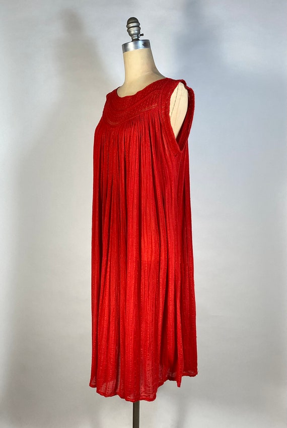 Vintage 1970’s-80’s cherry red lightweight cotton… - image 3