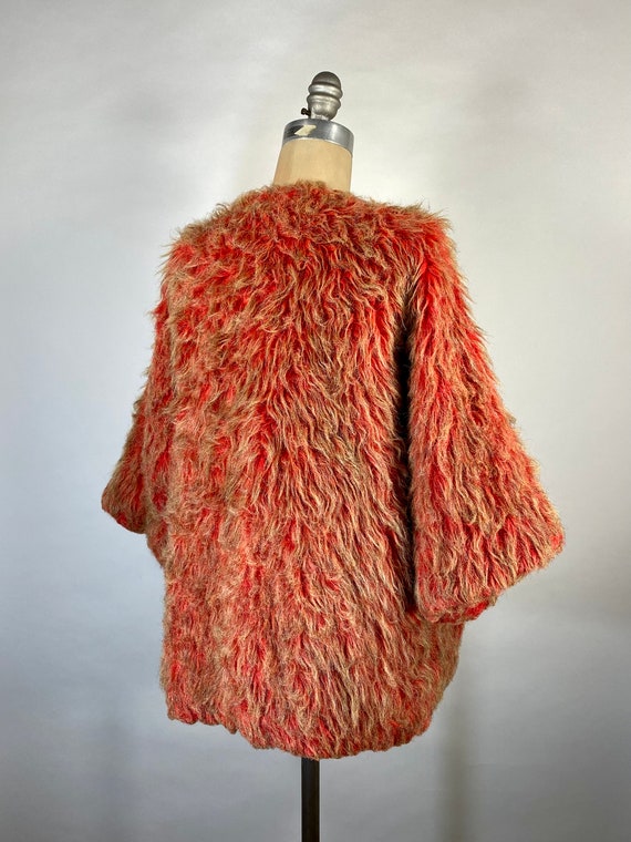 Vintage 1960’s-70’s WILD orange faux fur jacket - image 4