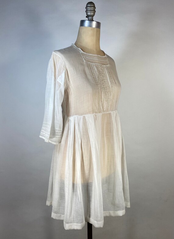 Antique Edwardian cotton batiste and lace sheer d… - image 6