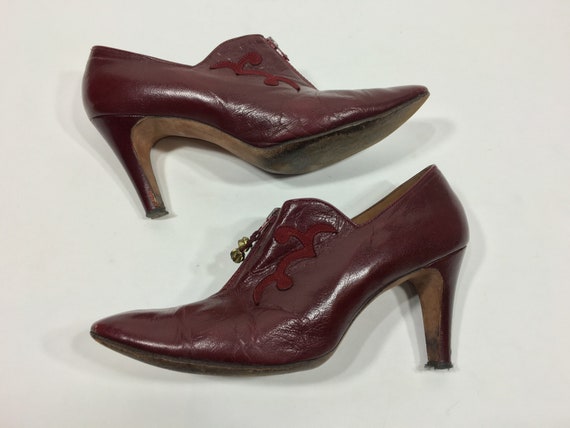 Vintage 1970’s-does-30’s/40’s oxblood deep red he… - image 4