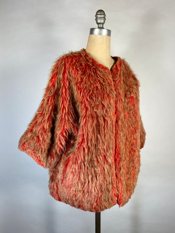 Vintage 1960’s-70’s WILD orange faux fur jacket - image 6