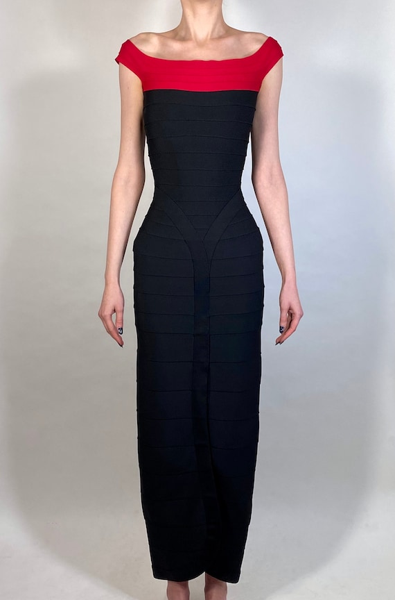 red and black bandage dress 3D FLOWERS HALTER TIE BACK BANDAGE MAXI DRESS – Dress Code Chic Official main image 0