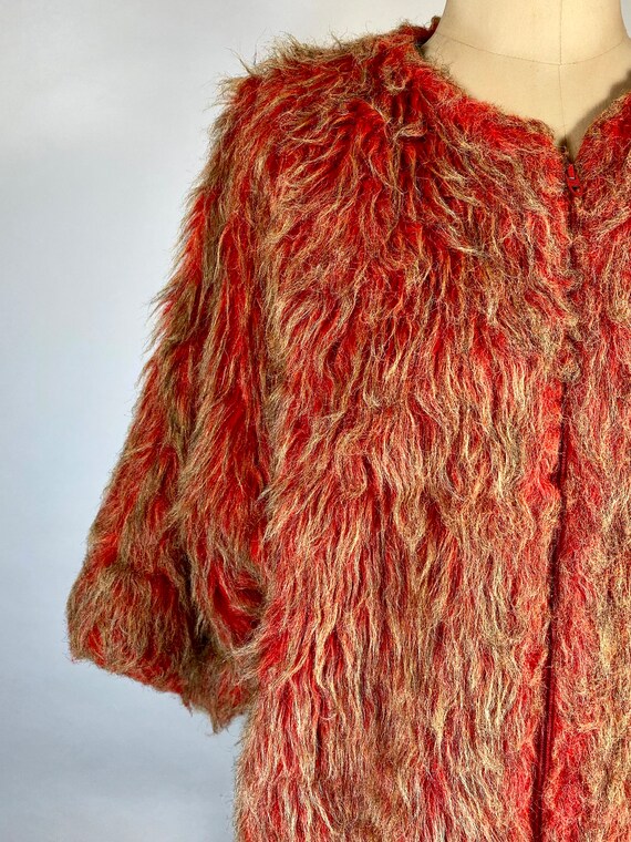 Vintage 1960’s-70’s WILD orange faux fur jacket - image 8