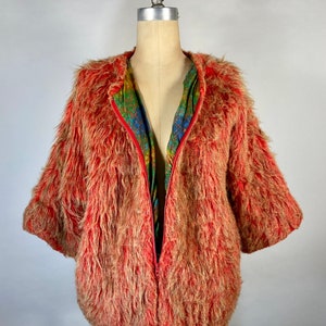 Vintage 1960’s-70’s WILD orange faux fur jacket
