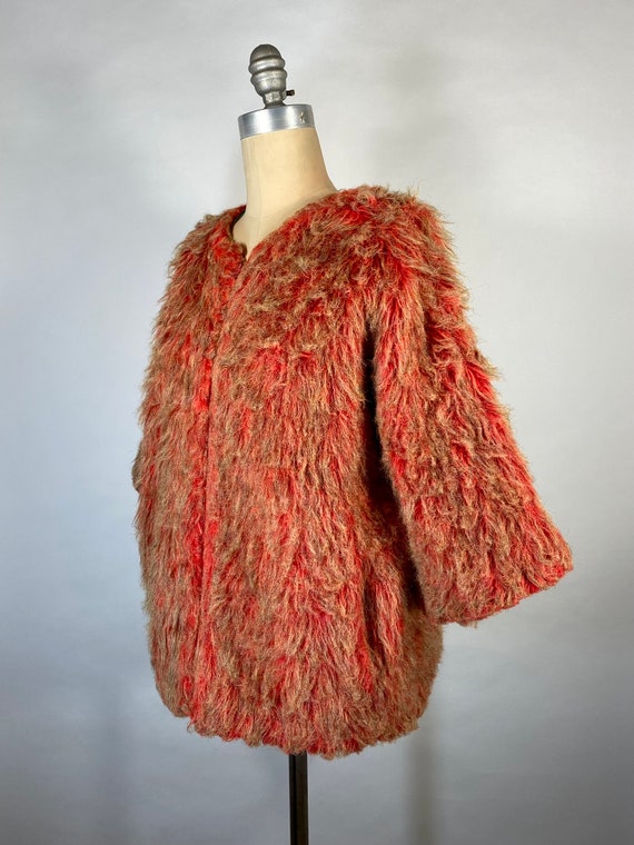 Vintage 1960’s-70’s WILD orange faux fur jacket - image 2