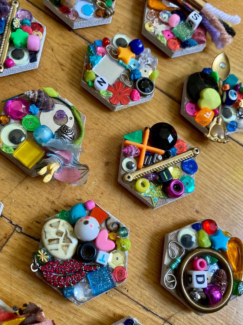 Unique & Colorful Handmade Mini Art Magnets - Etsy