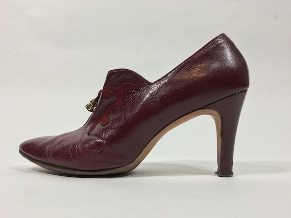 Vintage 1970’s-does-30’s/40’s oxblood deep red he… - image 1