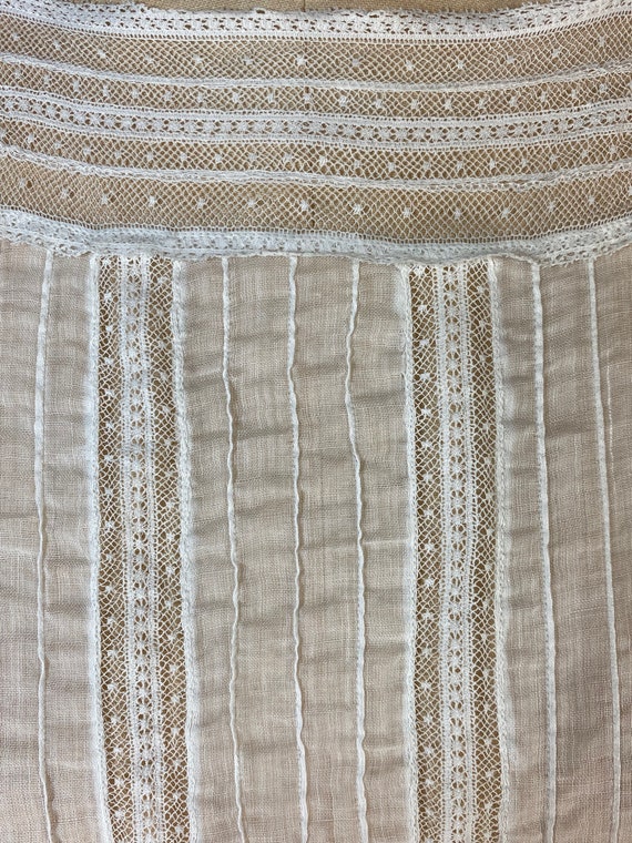 Antique Edwardian cotton batiste and lace sheer d… - image 8