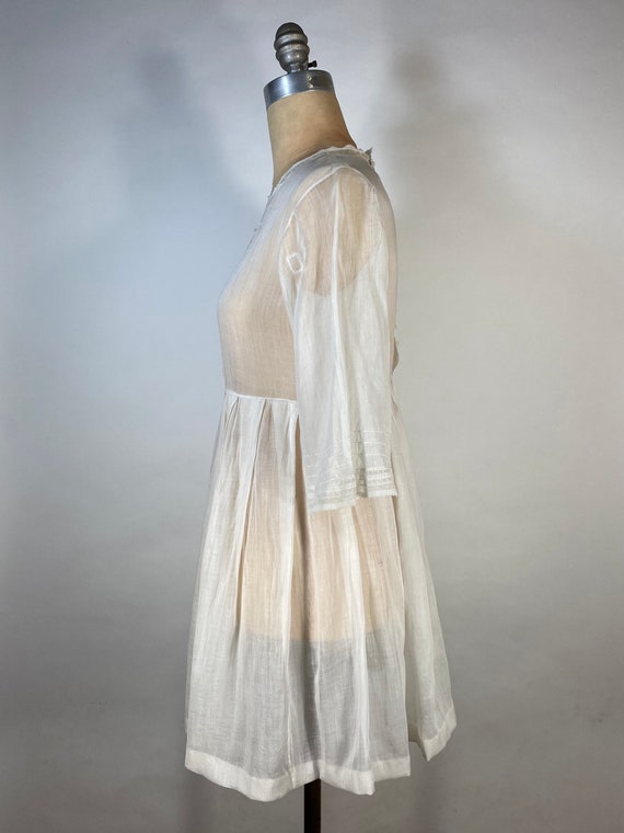 Antique Edwardian cotton batiste and lace sheer d… - image 3