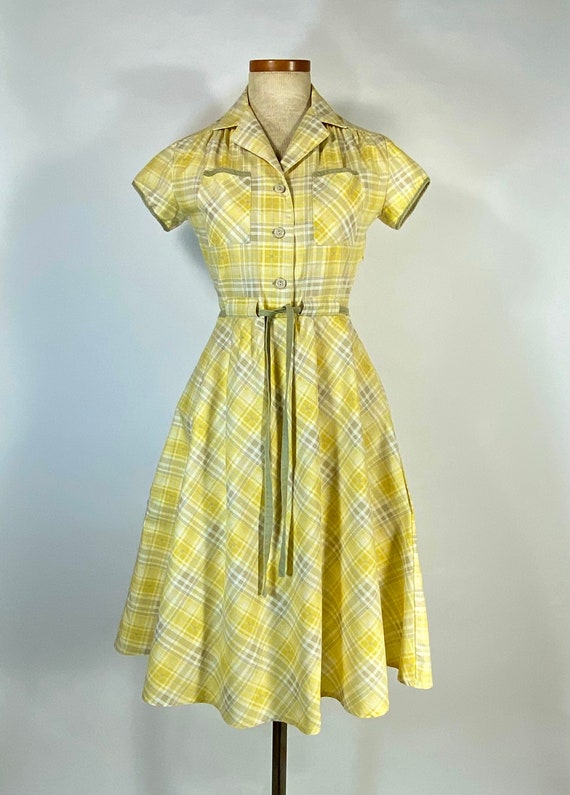 Vintage early 1960’s cotton plaid check Summer dre