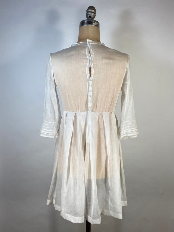 Antique Edwardian cotton batiste and lace sheer d… - image 5