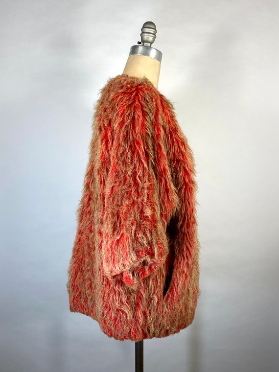 Vintage 1960’s-70’s WILD orange faux fur jacket - image 5