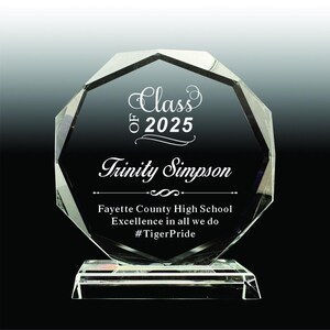 Personalized Glass Nurse Retirement Plaque: Octagonal Medical Graduation Award