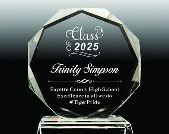 Personalisierte Glasschwester-Ruhestandsplakette: Achteckiger medizinischer Abschlusspreis