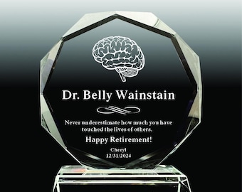 Personalisierte Kristallauszeichnung, achteckige Plakette, Wertschätzungsgeschenk