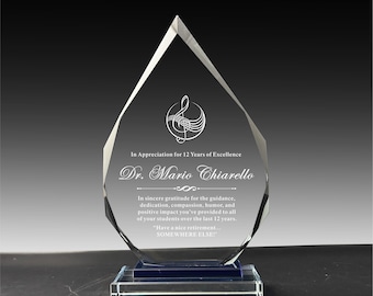 Personalisierter Anerkennungspreis, Dankesplakette, Zahnarztpraxis, Plakette für Doktor