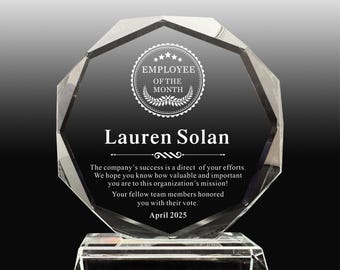 Personalisierte Kristallauszeichnung: Achteckiges Geschenk zur Wertschätzung von Mitarbeiter