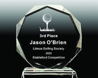 Personalisierte achteckige Glas Golf Auszeichnung: Geschenk für Lehrer, Doktor