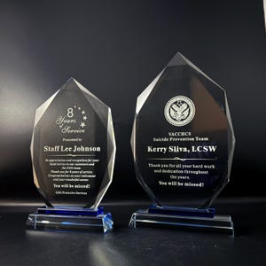 Personalized Crystal Award Plaque: Laser Engraved Employee Recognition