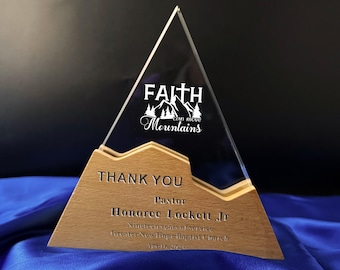 Personalisierte Crystal Mountain Award: Pastor Anerkennungsplakette