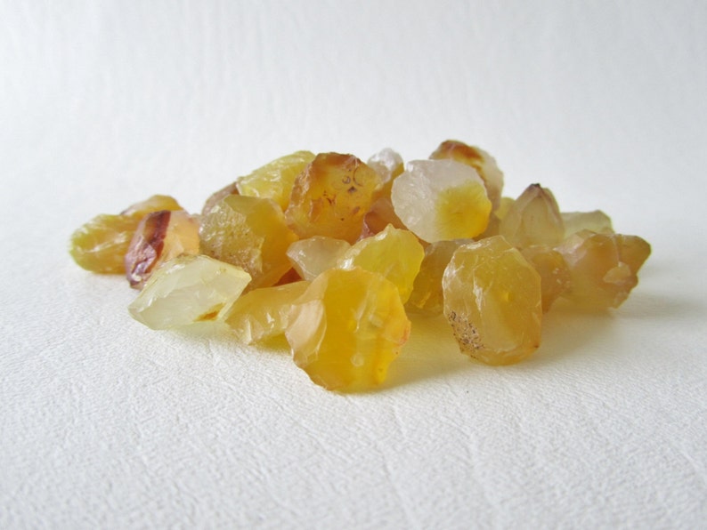 4 pieces Deep Butter Yellow Chalcedony Hammer Faceted Discs