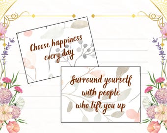 Positive Affirmation Sticker or Cards Sheet, Gratitude Journal Stickers (Digital Download)