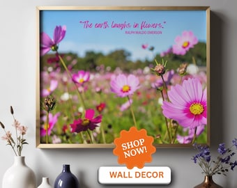 Field of Flowers Wall Art: Ralph Waldo Emerson Quote (Digital Download)