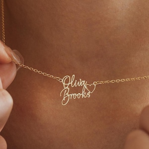 Collar personalizado con dos nombres y corazón, collar con nombres de niños, collar con nombre, collar para mamá, regalo de aniversario para esposa, regalo para madres