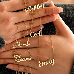 Collar con nombre personalizado en oro, collar con nombre personalizado, delicada joyería con nombre, regalo de cumpleaños, regalo del día de la madre, regalo de dama de honor para ella