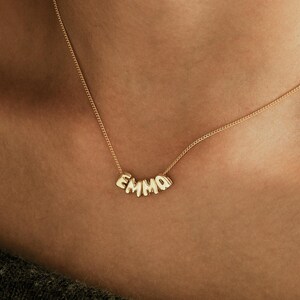 Collar con letras en 3D, collar con nombre de burbuja, collar con letras de globo, inicial de nombre en forma de globo, collar con nombre personalizado, regalo para ella o para una amiga
