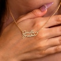 Personalized Double Names Necklace with Heart, Children Names Necklace, Name Necklace, Mom Necklace, Anniversary Gift for Wife, Mothers Gift product logo