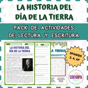 Historia del Día de la Tierra Lectura Comprensiva | Earth Day Spanish Reading Comprehension Printable Activities | Homeschool Worksheets