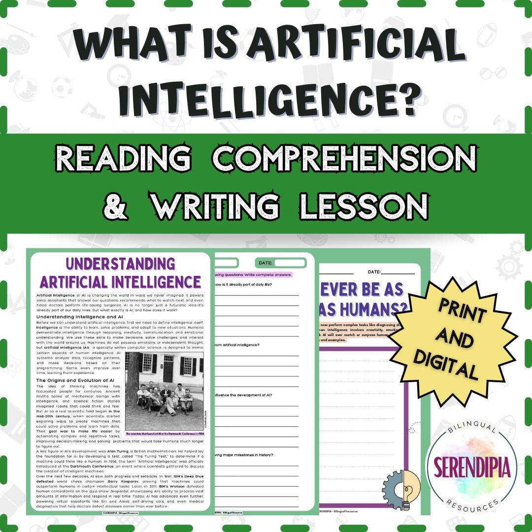 Artificial Intelligence AI Reading Comprehension Printable Activities ...