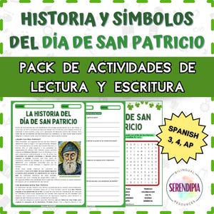 Día de San Patricio Lectura Comprensiva | St Patrick's Day Spanish Reading Comprehension Printable Activities Homeschool Middle School