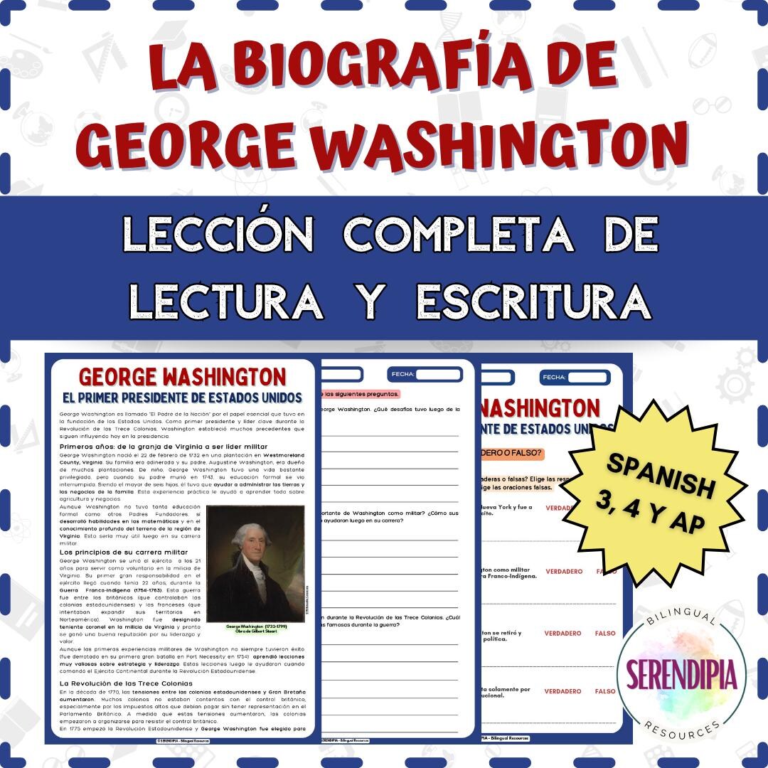 George Washington Biografía Lectura | George Washington Spanish Reading ...