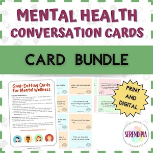 Mental Health Conversation Cards BUNDLE || SEL Discussion, Scenarios & Goal-Setting | Mental Health Activities for Teens