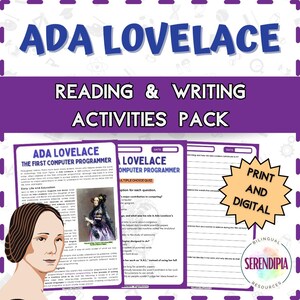 Ada Lovelace Biography | Ada Lovelace READING COMPREHENSION Printable | Women in STEM Activities Women's History Month Worksheets Homeschool
