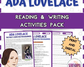 Ada Lovelace Biography | Ada Lovelace READING COMPREHENSION Printable | Women in STEM Activities Women's History Month Worksheets Homeschool