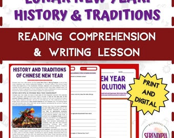 Chinese New Year Reading Comprehension | Lunar New Year History Reading Comprehension Activities Middle School Homeschooling