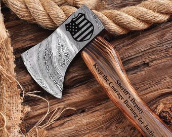 Gepersonaliseerd cadeau voor politieagenten: bijl, cadeau voor hulpsheriffs, afscheidscadeau voor wetshandhavers, Thin Blue Line-cadeau, Vaderdagcadeau voor mannen