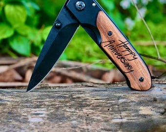 Anniversary Gift for Him, Christmas Gift, Personalized Pocket Knife, Boyfriend Gift for Men, Engraved Knife, Custom Knife, Gift for Dad