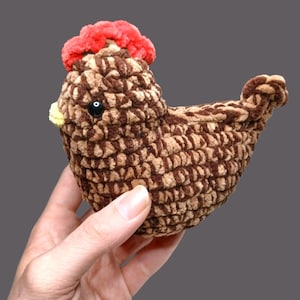 Chicken Crochet Plushie, Handmade Amigurumi Chicken Stuffed Animal