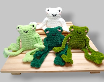 Leggy Frog Crochet Plushie: Handmade Amigurumi Frog Stuffed Animal