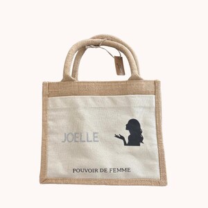 Small personalized tote bag with first name | Women&#39;s gift | Mini tote bag | Name or word bag | Handmade