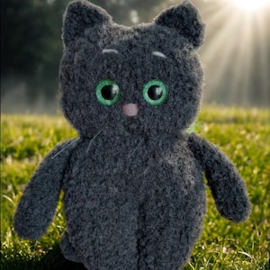 Crochet Plush Cat Amigurumi Toy, Cute Handmade Soft Cat Doll Gift for Cat Lovers, Durable Decorative Stuffed Animal, Unique Cozy Home Decor