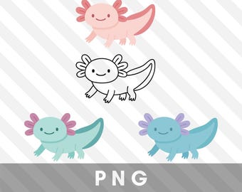 Axolotl lineart minimaliste PNG | Axolotl pour cricut et camée | Désherbeur vinyle Baby Axolotl | Impression et couleur