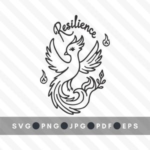 Résilience phonenix oiseau svg phoenix clipart phoenix illustration source d'inspiration svg phoenix png résilience oiseau de feu téléchargement numérique