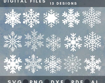 Snowflakes SVG Bundle, Winter Cut Files (Digital Download)