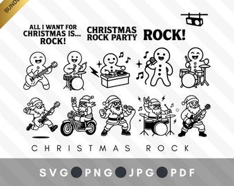 Pack fête rock de Noël | Rocher du Père Noël | Pierre du bonhomme en pain d'épice | Icônes UX | 14 éléments (téléchargement numérique svg png jpg pdf)