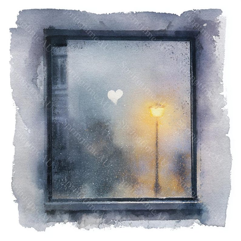 Window Drawing Hearts 20 Window Heart Clipart, Valentine Window, Heart Garland, Window View ...
